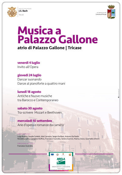 Rassegna Musica a Palazzo Gallone dell'Istituto di Cultura Musica...