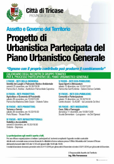 PROGETTO DI URBANISTICA PARTECIPATA DEL PIANO URBANISTICO GENERALE - Og...