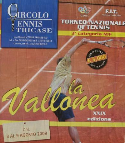 Manifesto XXIX Edzione del Torneo Nazionale di Tennis M/F La Vallon...