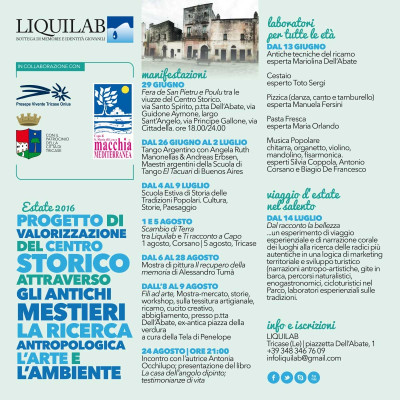 LIQUILAB ESTATE 2016 - PROGETTO DI VALORIZZAZIONE DEL CENTRO STORICO ATTRAVER...