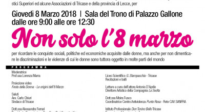 TRICASE - 8 MARZO 2018 - DALLE ORE 9.00 ALLE ORE 12.30 - SALA DEL TRONO DI PA...