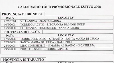 L'8 luglio 2008 inizierà il Tour estivo promozionale dell'Esercito