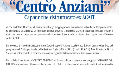 TRICASE - 13 NOVEMBRE 2015 - ORE 18.00 - INAUGURAZIONE CENTRO ANZIANI&q...